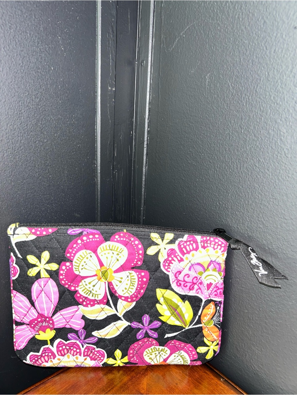 Y2K Vera Bradley in PIROUETTE PINK Large Coin COSMETIC CASE - Picture 3 of 9